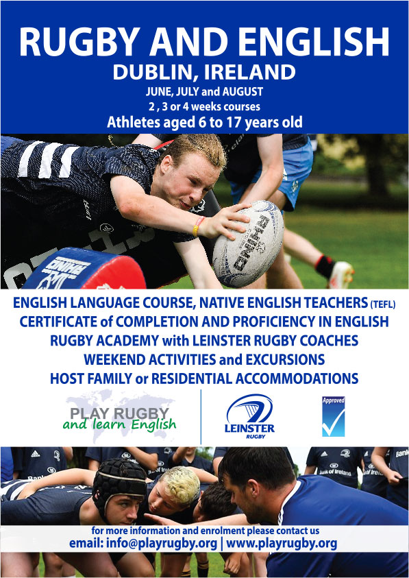 Rugby and English with Leinster Rugby